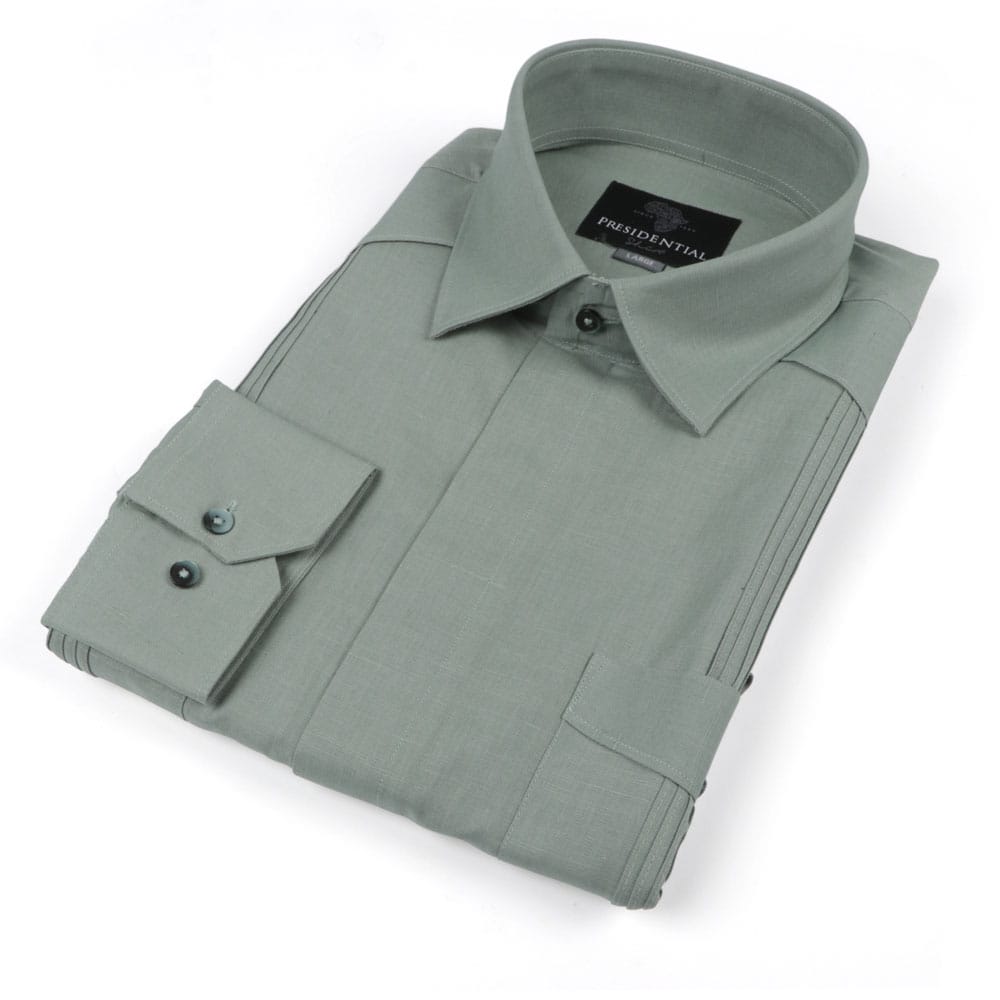 Sage Sky Long Sleeve Cuban Multi-Pocket Cotton Linen Shirt