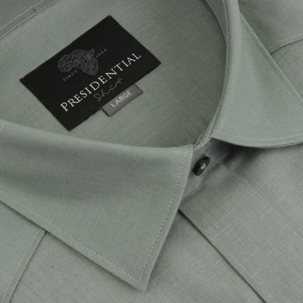 Sage Sky Long Sleeve Cuban Multi-Pocket Cotton Linen Shirt