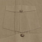 Olive Sky Long Sleeve Cuban Multi-Pocket Cotton Linen Shirt