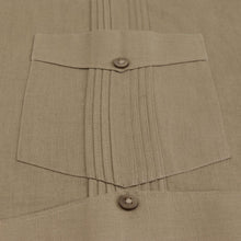 Olive Sky Long Sleeve Cuban Multi-Pocket Cotton Linen Shirt