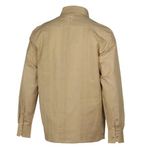 Khaki Sky Long Sleeve Cuban Multi-Pocket Cotton Linen Shirt