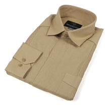 Khaki Sky Long Sleeve Cuban Multi-Pocket Cotton Linen Shirt