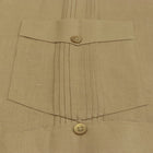 Khaki Sky Long Sleeve Cuban Multi-Pocket Cotton Linen Shirt