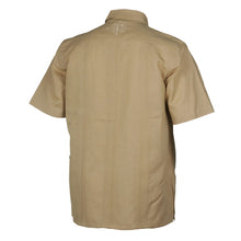 Khaki Sky Short Sleeve Cuban Multi-Pocket Cotton Linen Shirt
