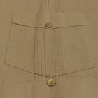 Khaki Sky Short Sleeve Cuban Multi-Pocket Cotton Linen Shirt