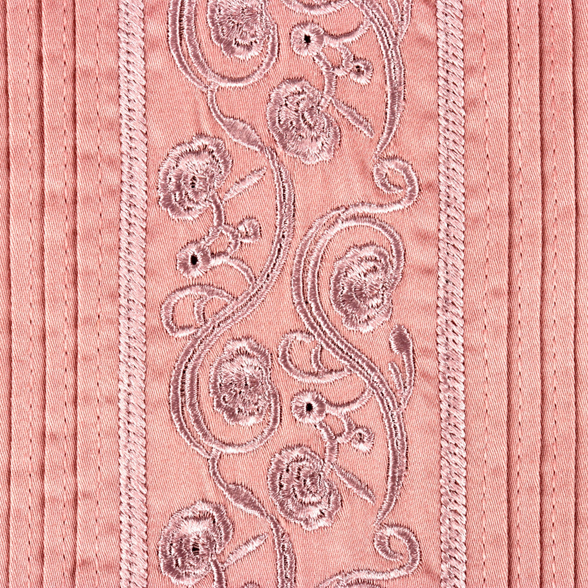 Coral Long Sleeve Cotton Sateen Embroidered Multi-Pocket Men's Shirt