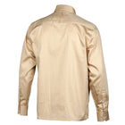 Khaki Long Sleeve Cotton Sateen Embroidered Multi-Pocket Men's Shirt