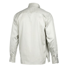 Light Sage Long Sleeve Cotton Sateen Embroidered Multi-Pocket Men's Shirt