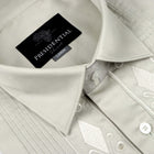 Light Sage Long Sleeve Cotton Sateen Embroidered Multi-Pocket Men's Shirt