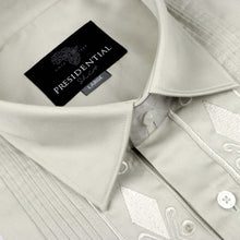 Light Sage Long Sleeve Cotton Sateen Embroidered Multi-Pocket Men's Shirt