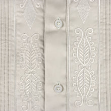 Light Sage Long Sleeve Cotton Sateen Embroidered Multi-Pocket Men's Shirt