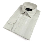 Light Sage Long Sleeve Cotton Sateen Embroidered Multi-Pocket Men's Shirt