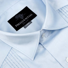 Light Blue Long Sleeve Cotton Sateen Embroidered Multi-Pocket Men's Shirt