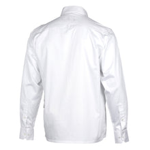 White Long Sleeve Cotton Sateen Embroidered Multi-Pocket Men's Shirt