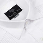 White Long Sleeve Cotton Sateen Embroidered Multi-Pocket Men's Shirt
