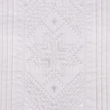 White Long Sleeve Cotton Sateen Embroidered Multi-Pocket Men's Shirt