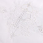 White Long Sleeve Cotton Sateen Embroidered Multi-Pocket Men's Shirt