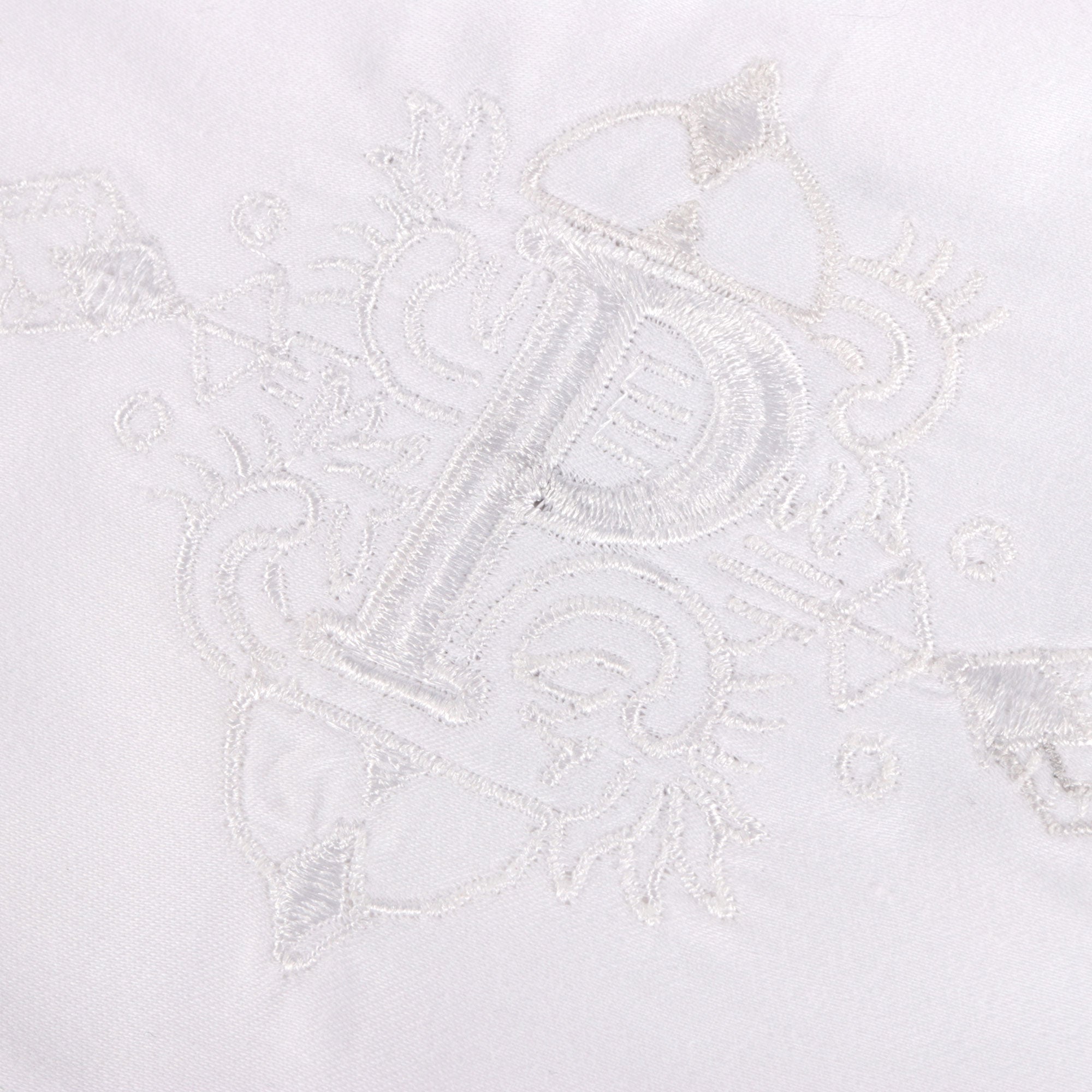 White Long Sleeve Cotton Sateen Embroidered Multi-Pocket Men's Shirt