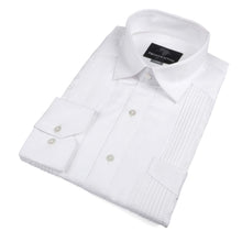 White Long Sleeve Cotton Sateen Embroidered Multi-Pocket Men's Shirt