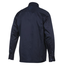 Navy/Light Navy Long Sleeve Cotton Sateen Embroidered Multi-Pocket Men's Shirt