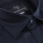 Navy/Light Navy Long Sleeve Cotton Sateen Embroidered Multi-Pocket Men's Shirt