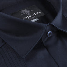 Navy/Light Navy Long Sleeve Cotton Sateen Embroidered Multi-Pocket Men's Shirt