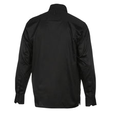 Black Long Sleeve Cotton Sateen Embroidered Multi-Pocket Men's Shirt