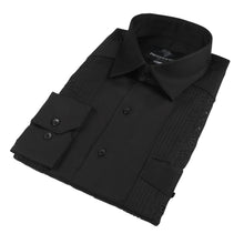 Black Long Sleeve Cotton Sateen Embroidered Multi-Pocket Men's Shirt