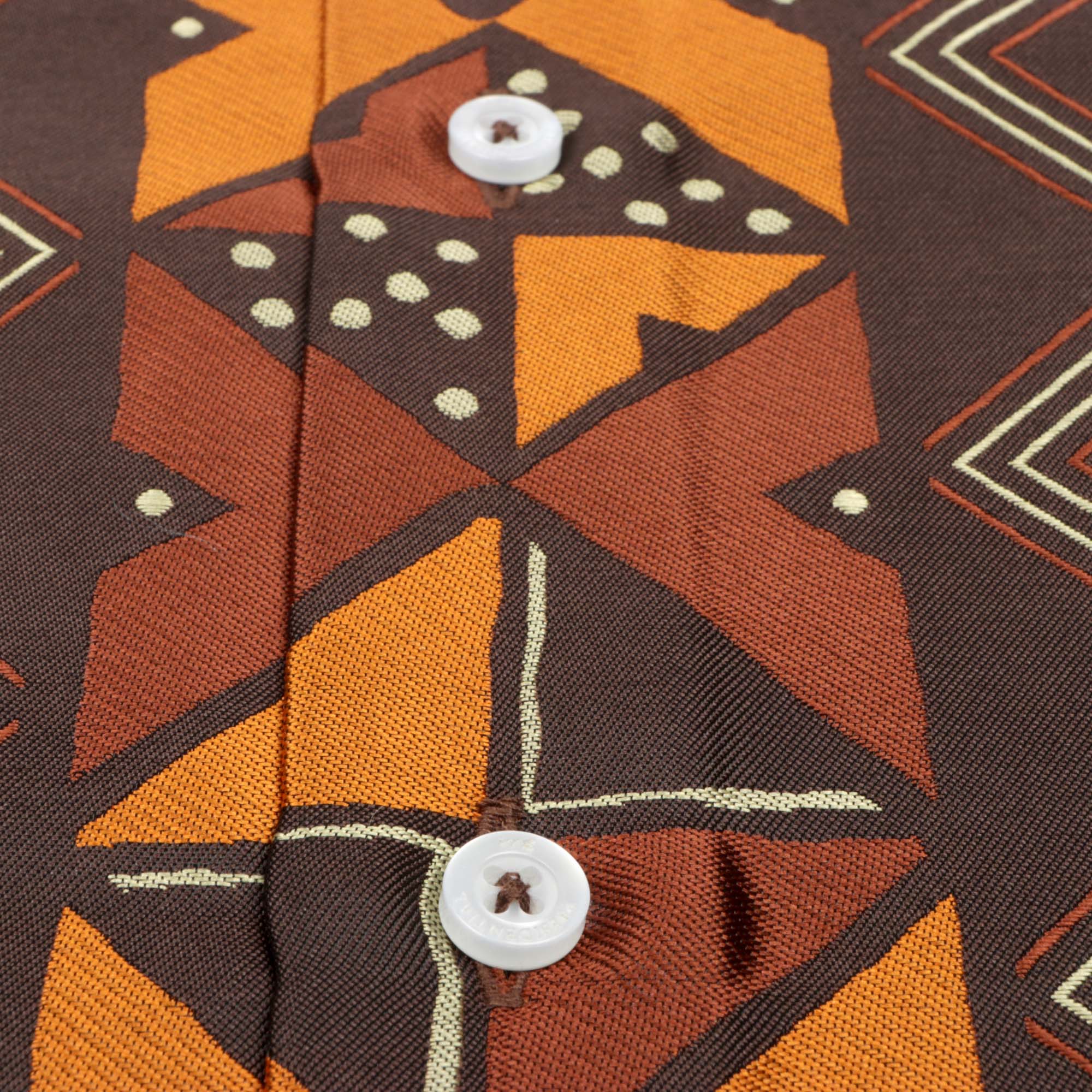 Solid Kuba Burnt Orange Men's Jacquard Satin Luxury Formal Shirt