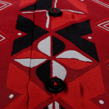 Solid Kuba Burnt Red Men's Jacquard Satin Luxury Formal Shirt