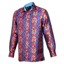 Solid Kuba Blue Men's Jacquard Satin Luxury Formal Shirt