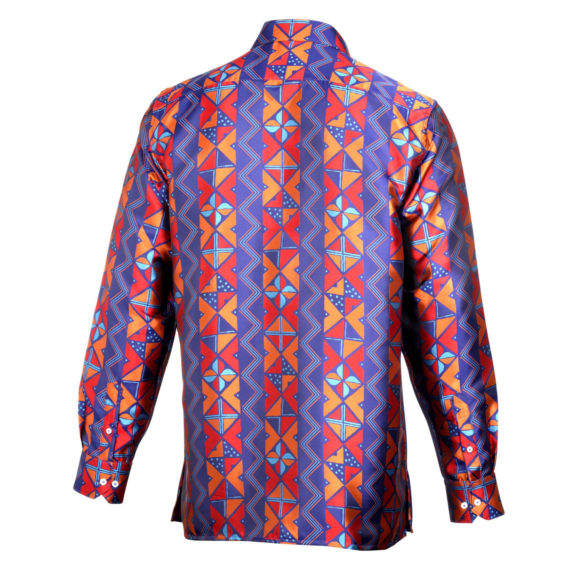 Solid Kuba Blue Men's Jacquard Satin Luxury Formal Shirt