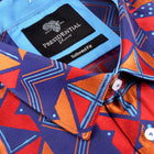 Solid Kuba Blue Men's Jacquard Satin Luxury Formal Shirt