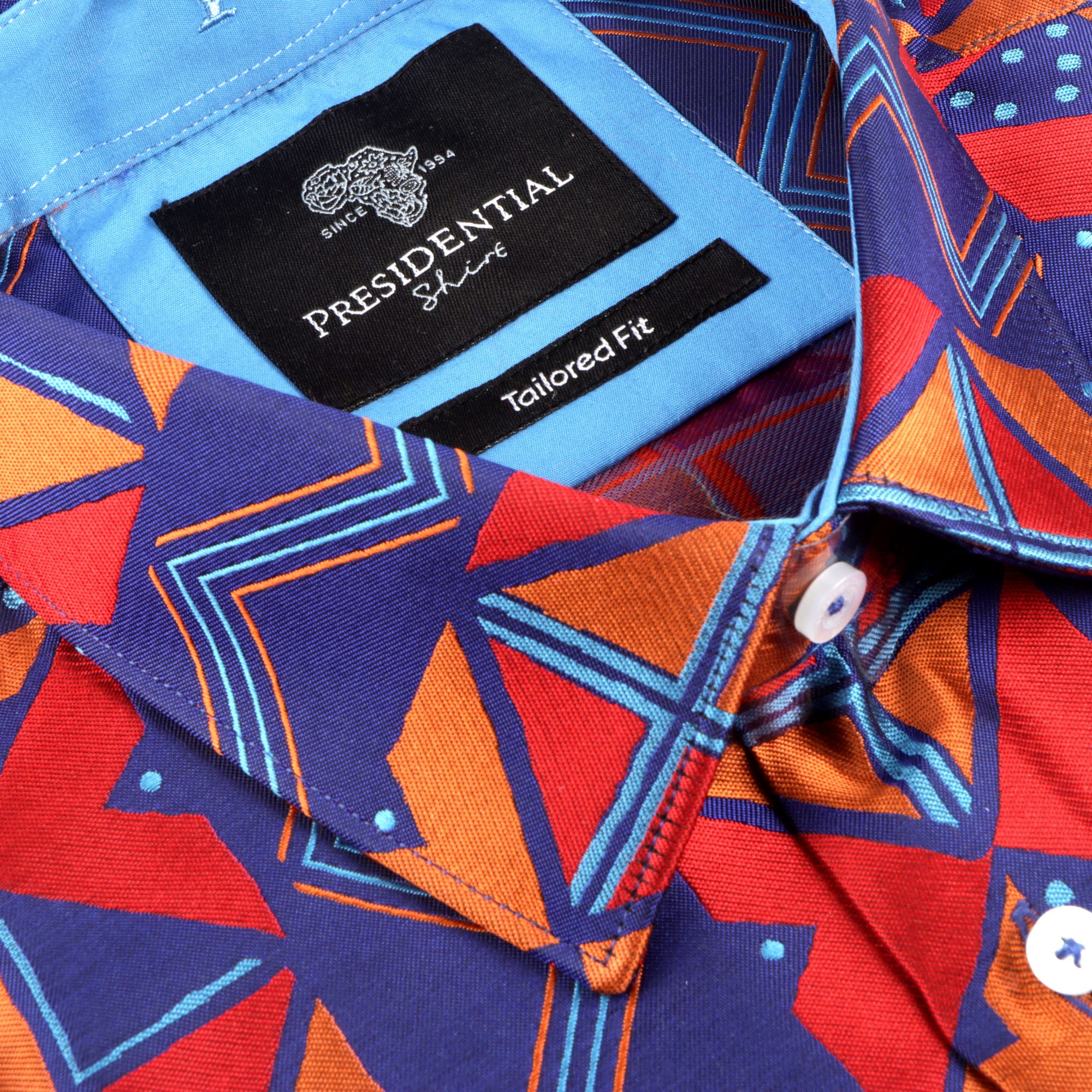 Solid Kuba Blue Men's Jacquard Satin Luxury Formal Shirt