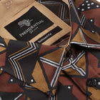 Solid Kuba Brown Men's Jacquard Satin Luxury Formal Shirt