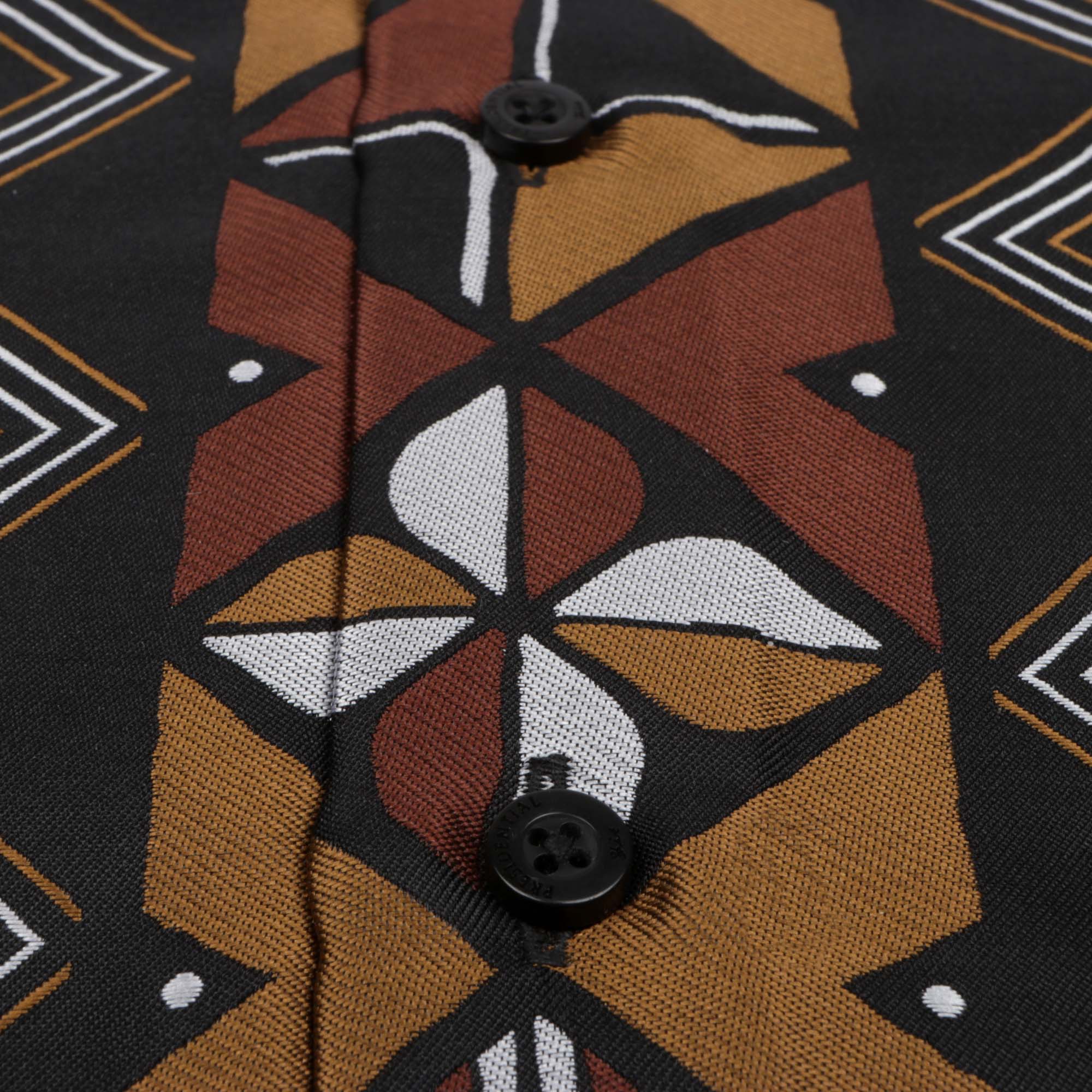 Solid Kuba Brown Men's Jacquard Satin Luxury Formal Shirt