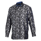 African Baloons Silver Men's Jacquard Satin Luxury Formal Shirt