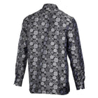 African Baloons Silver Men's Jacquard Satin Luxury Formal Shirt