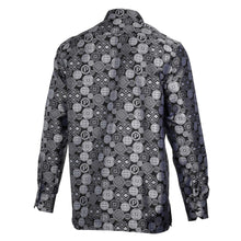 African Baloons Silver Men's Jacquard Satin Luxury Formal Shirt
