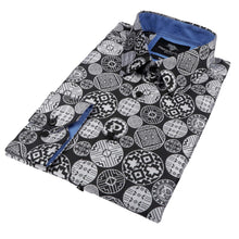 African Baloons Silver Men's Jacquard Satin Luxury Formal Shirt