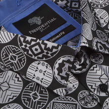 African Baloons Silver Men's Jacquard Satin Luxury Formal Shirt