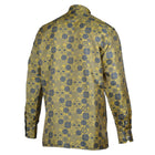 African Baloons Yellow Men's Jacquard Satin Luxury Formal Shirt