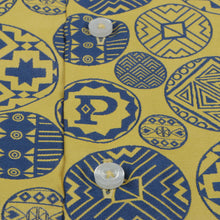 African Baloons Yellow Men's Jacquard Satin Luxury Formal Shirt