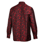 African Baloons Red Men's Jacquard Satin Luxury Formal Shirt