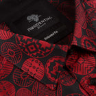 African Baloons Red Men's Jacquard Satin Luxury Formal Shirt