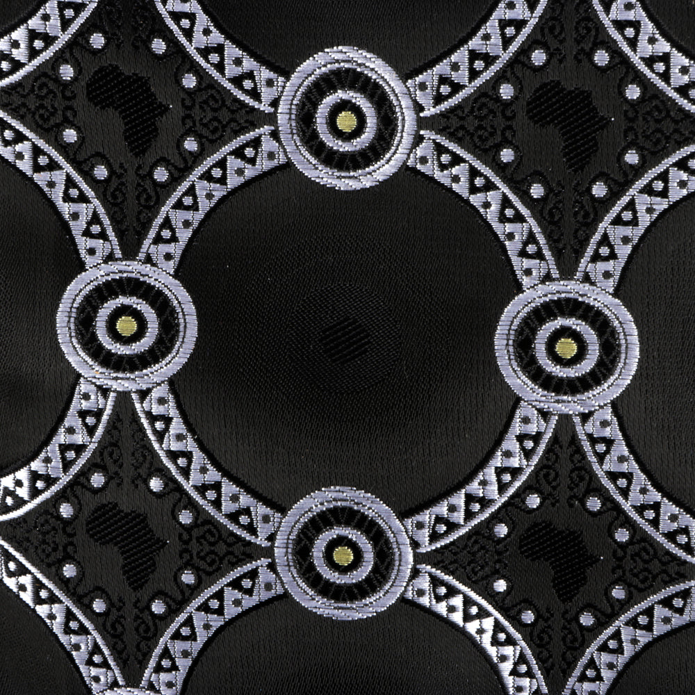 African Circle - Black Long Sleeve Jacquard Woven Men's Shirt