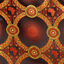 African Circle - Burnt Orange Long Sleeve Jacquard Woven Men's Shirt