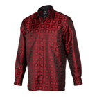 African Circle - Red Long Sleeve Jacquard Woven Men's Shirt