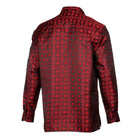 African Circle - Red Long Sleeve Jacquard Woven Men's Shirt
