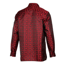 African Circle - Red Long Sleeve Jacquard Woven Men's Shirt